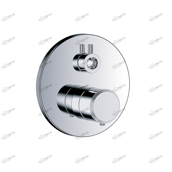 Термостат для душа скрытого монтажа ½" с запорным вентилем JOERGER Palazzo Crystal 605.40.360.000