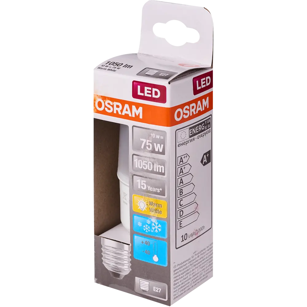 Лампа светодиодная Osram E27 10 Вт цилиндр матовая 1055 лм теплый белый свет 82509521 STLM-2070993  - Вид №3