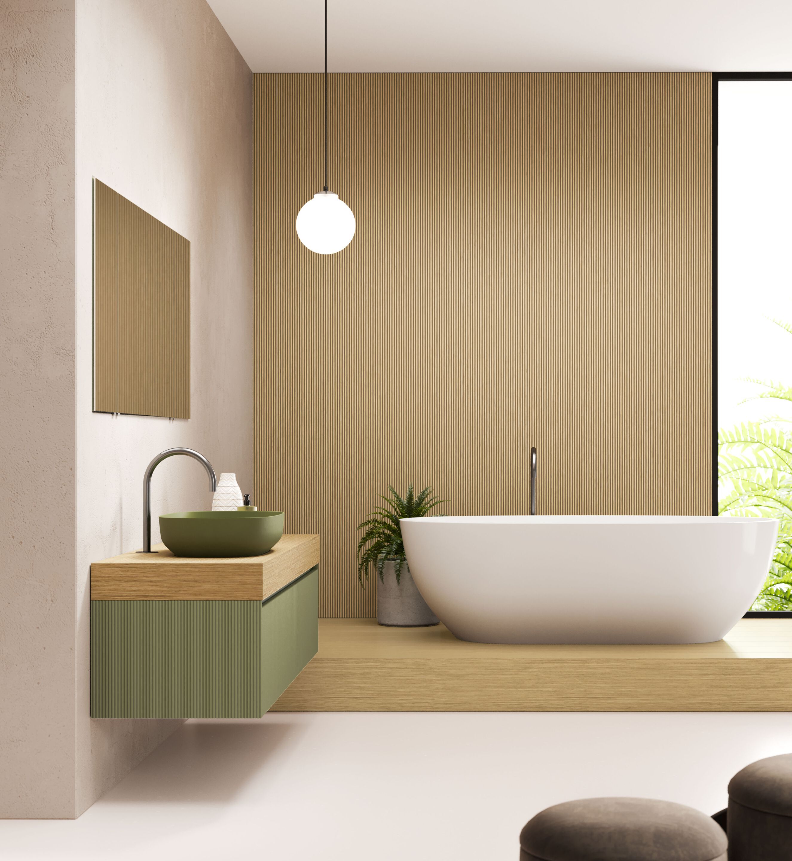 Подвесной умывальник с ящиками Mobiltesino Millerighe Color ARCH-00046448 - Вид №2