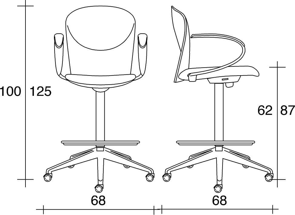5 спиц дизайнер подлокотник ткань операционный офис стул TALIN Vulcan ARCH-00019811 - Вид №1