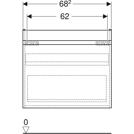 501.905.00.1 Шкафчик для раковины Geberit Renova Plan, с одним выдвижным ящиком и одним внутренним выдвижным ящиком Geberit  - Вид №49