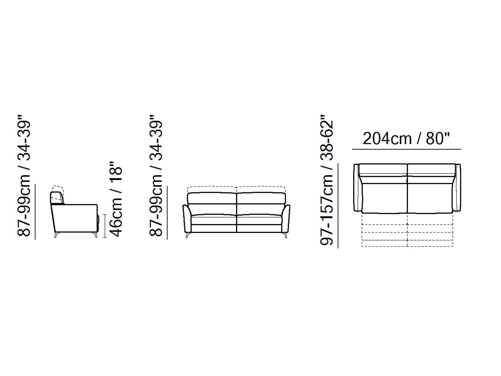 2-местный подголовник тканевый диван с откидной спинкой Natuzzi Italia Stan ARCH-00091356 - Вид №6
