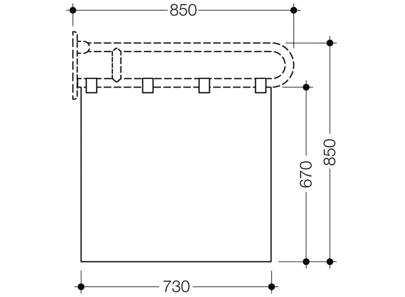 801.52.02030 занавеска для защиты от брызг в душе HEWI HEWI active+  - Вид №1