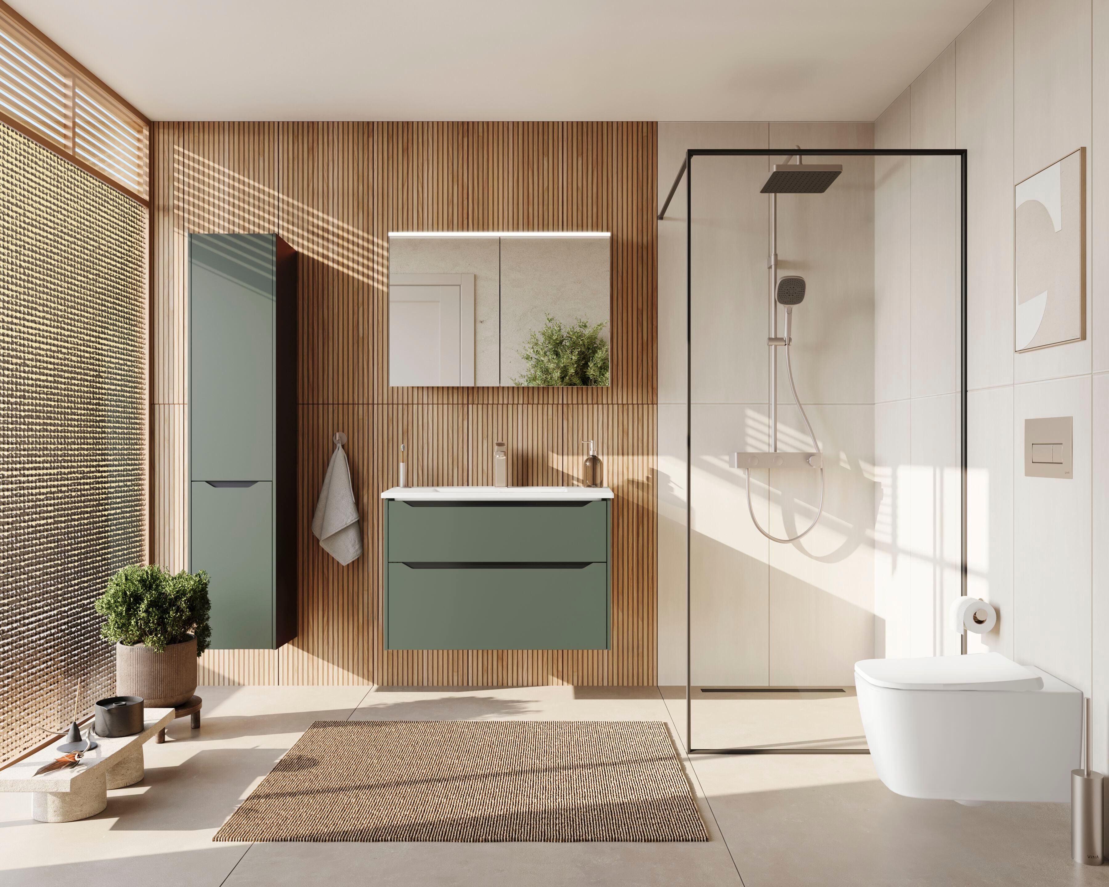 Подвесной шкаф для умывальника с ящиками со встроенной раковиной VitrA Bathrooms Integra Square ARCH-00108792 - Вид №10