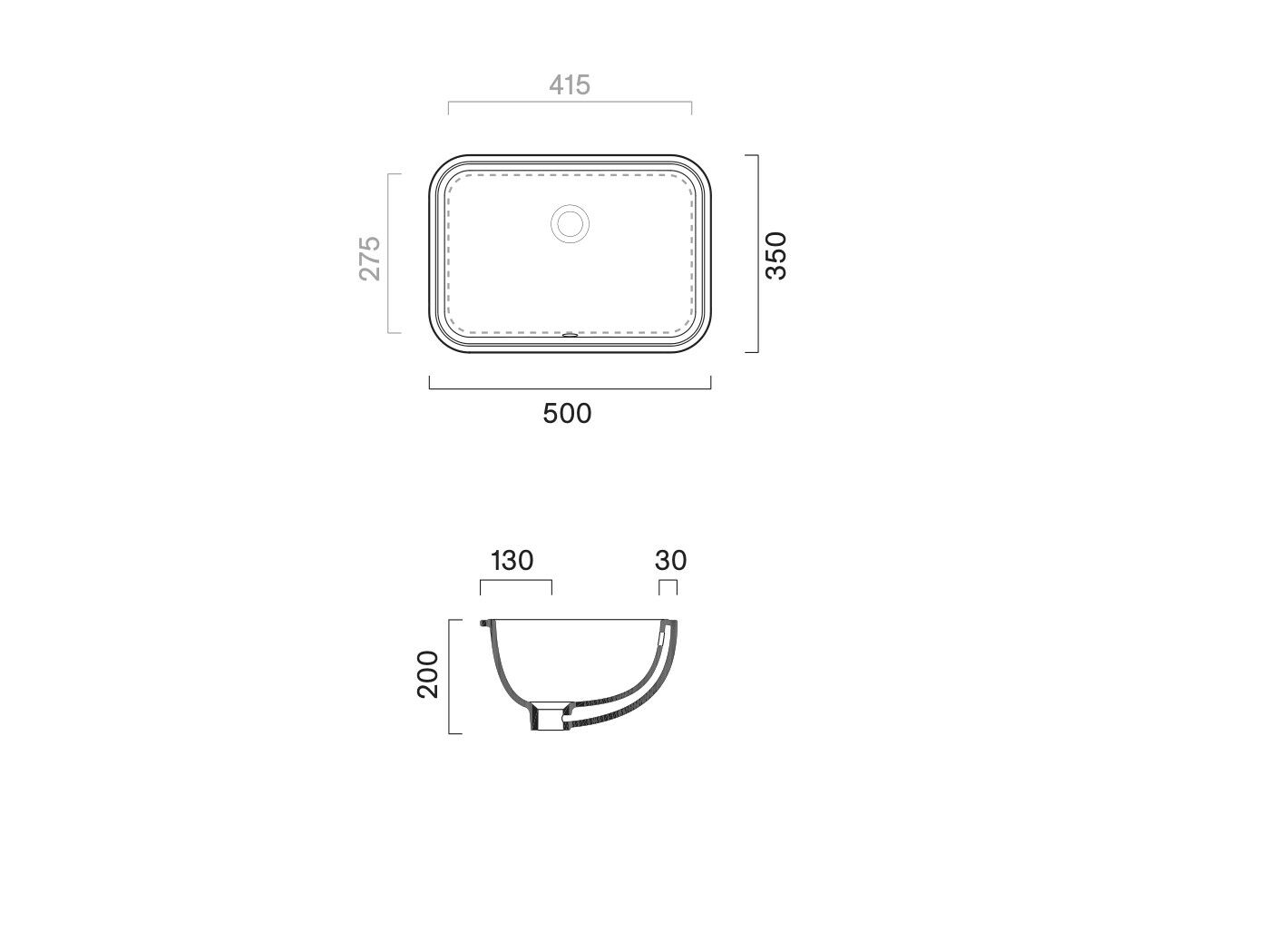 Одиночный прямоугольный умывальник CERAMICA CATALANO Italy ARCH-00142492 - Вид №2