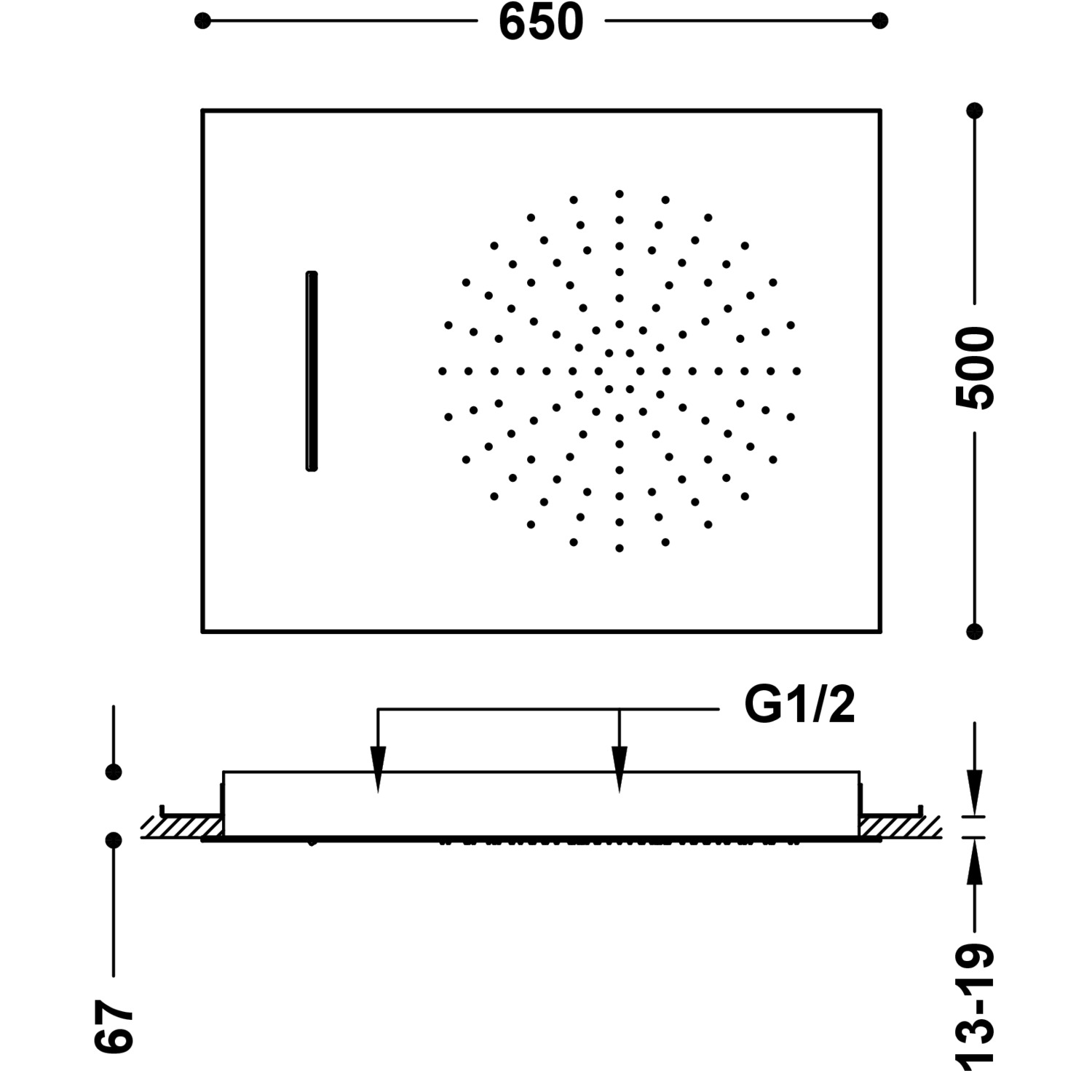 Скрытая потолочная насадка для душа-29997001OM TRES Showers - Вид №1