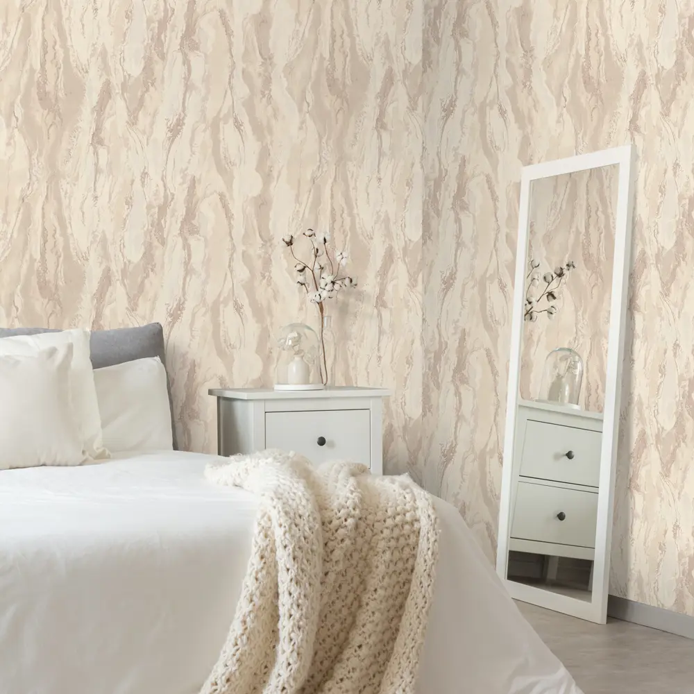 Флизелиновые обои Monte Solaro Reka: бежевая элегантность для идеальных стен 87901938 STLM-1344146 - Вид №3