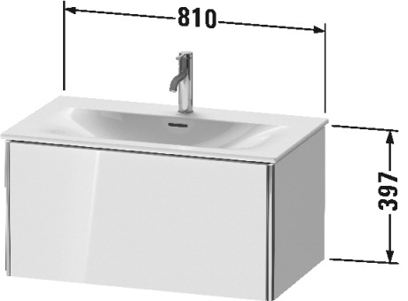 XS422409797 XSquare Тумбочка подвесная Светло-голубой шелковисто-матовый лак Duravit - Вид №1