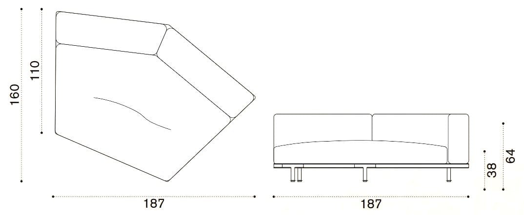 6-местный и более тканевый садовый диван Ethimo Прибрежный ARCH-00094140 - Вид №5