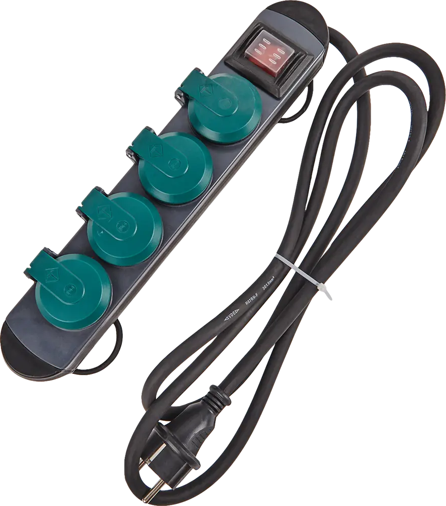 Удлинитель Electraline с 4 розетками и защитой IP44 84710888