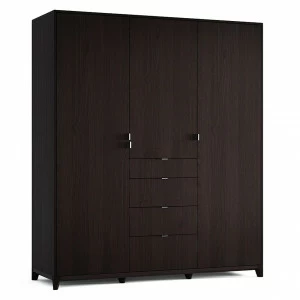 Шкаф трехстворчатый распашной дуб Венге Case №2 THE IDEA  210387 Венге;черный