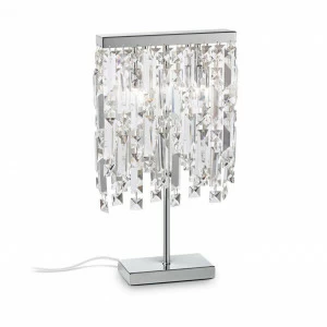 Настольная лампа с хрустальными подвесками хром Elisir Elisir TL2 IDEAL LUX ИНТЕРЬЕРНЫЕ 337281 Прозрачный;хром