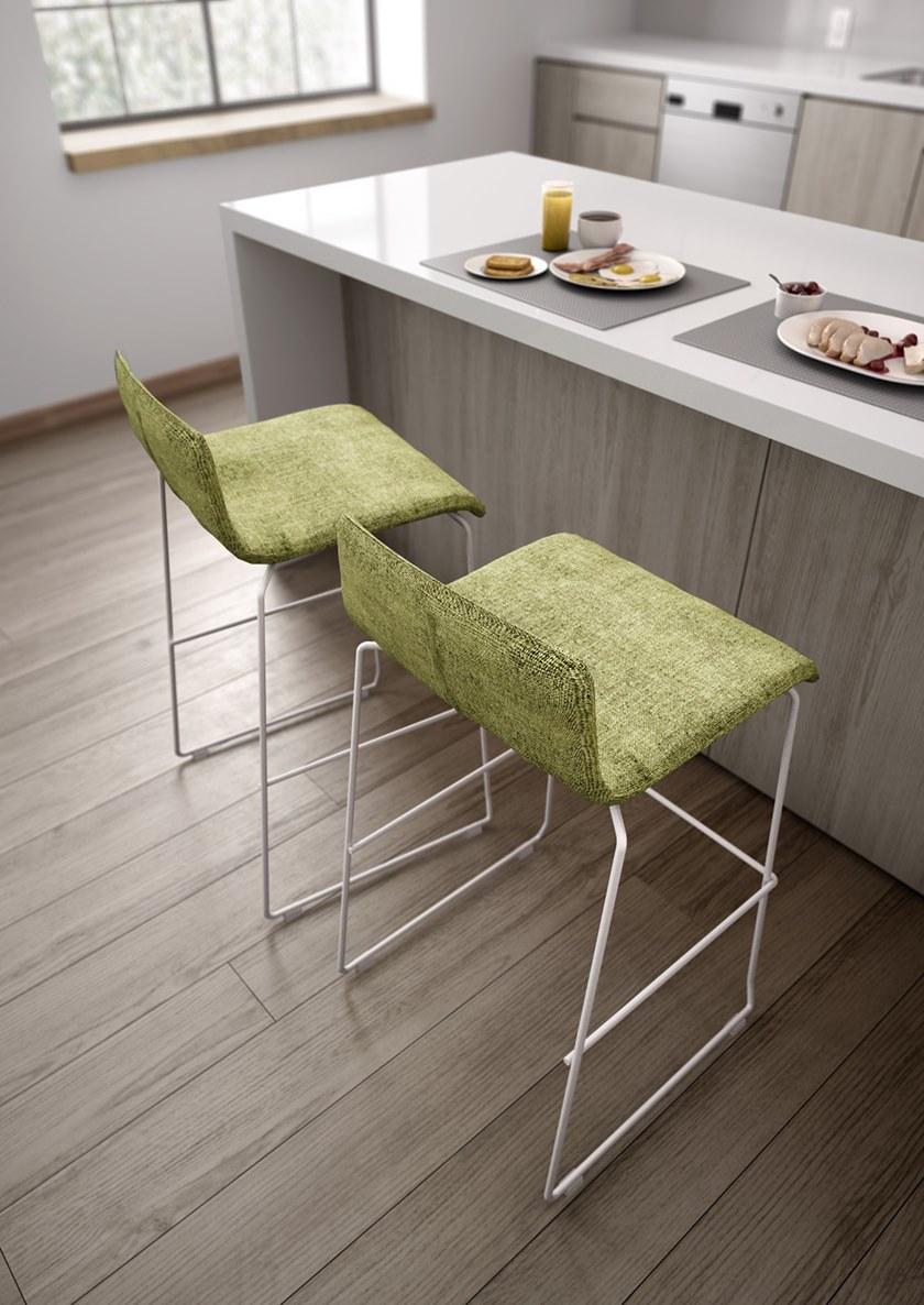 Leyform Высокий табурет из стали и саночной кожи Zerosedici 0480  - Вид №1