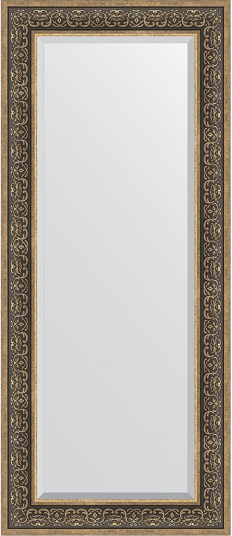 BY 3553 Зеркало с фацетом в багетной раме - вензель серебряный 101 mm EVOFORM Exclusive