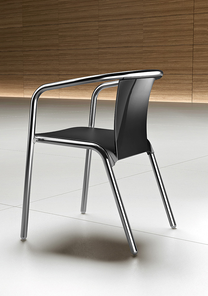 Maré 539 Кресло с анодированным или порошковым алюминиевым каркасом, 4 ножки. Сиденье и спинка полипропиленовые. Et al. Maré MARE - Вид №6