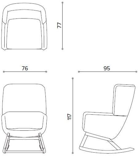 True Design Кресло-качалка с высокой спинкой Arca Aa909r - Вид №21