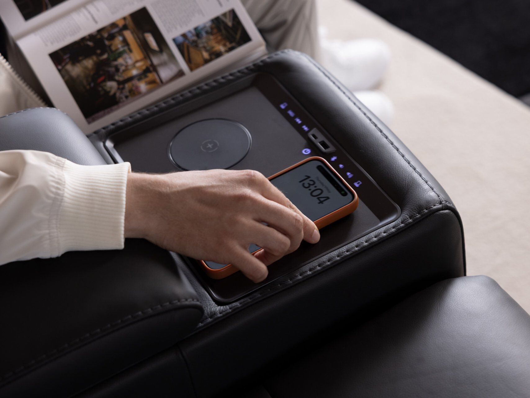 2 местный домашний кинотеатр кожаный диван Sofanella Visso ARCH-00078586 - Вид №7