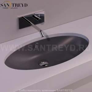 LFT74ANTRACITEMATT Накладная раковина под столешницу  овальная Simas LFT Spazio