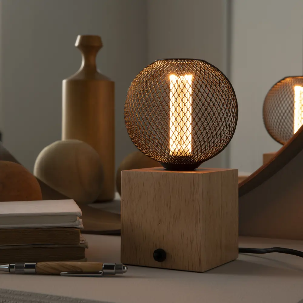 Настольная лампа KREAFORTA Bokon цвет дуб натуральный STLM-2200555 - Вид №5