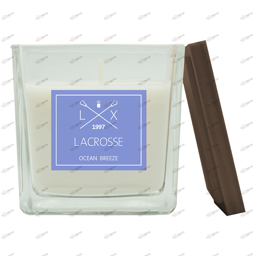 Свеча ароматическая в стекле 8х8 см "Океанский бриз" AMBIENTAIR  00-3880960 Голубой 