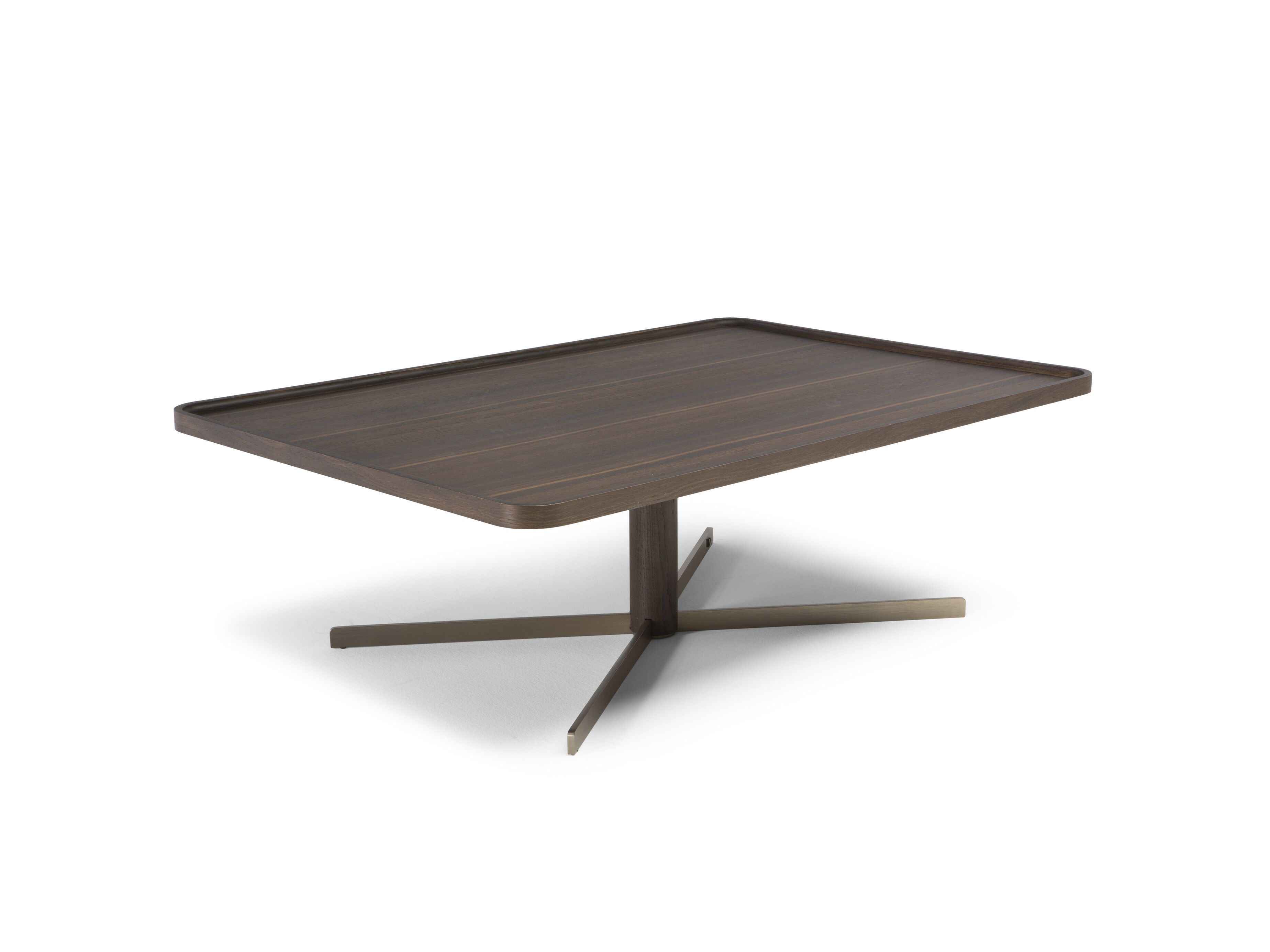 Низкий прямоугольный журнальный столик с деревянной столешницей Natuzzi Italia Icon ARCH-00131746