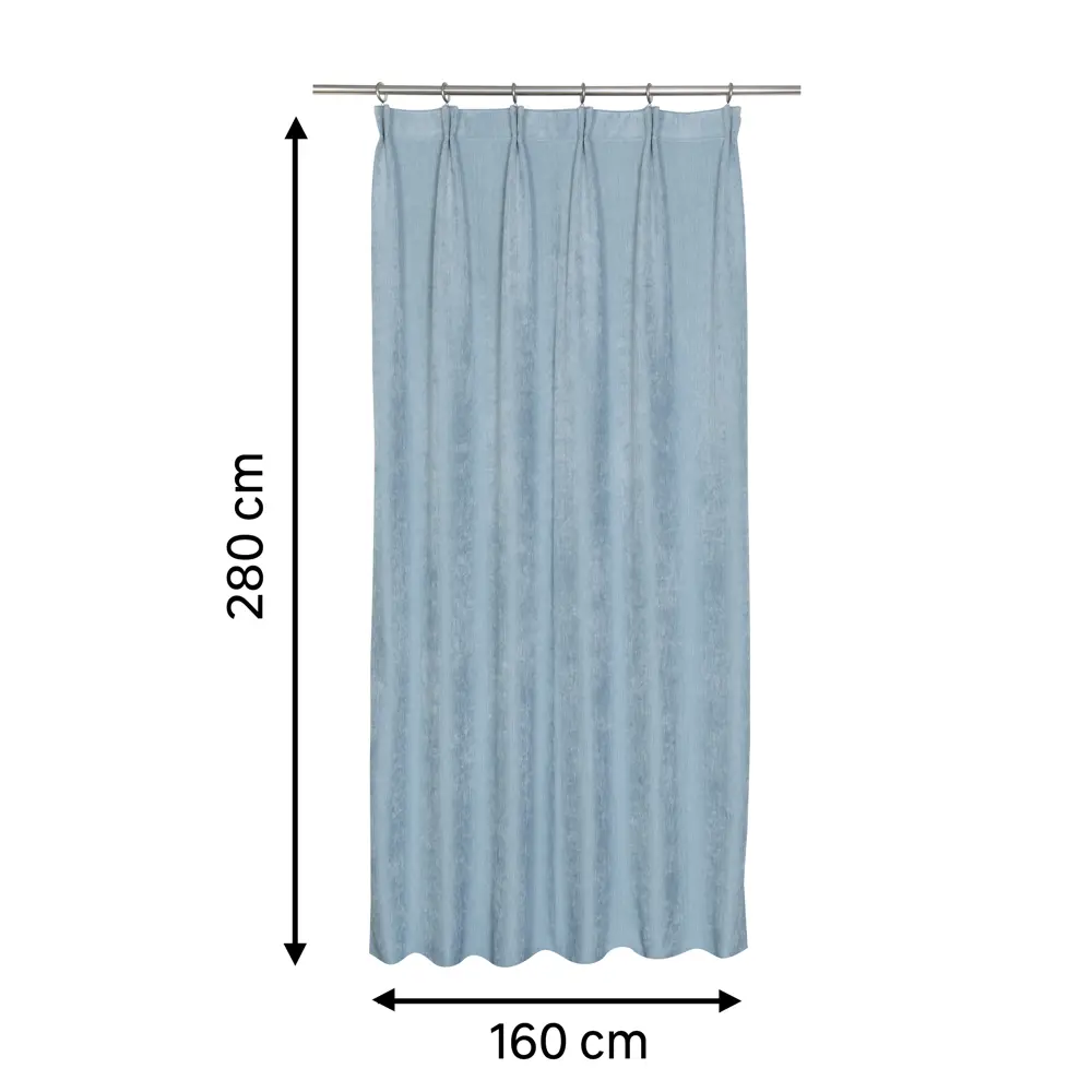 Штора на ленте Inspire Barguna 160x280 см цвет голубой 83562013 STLM-2187558  - Вид №2