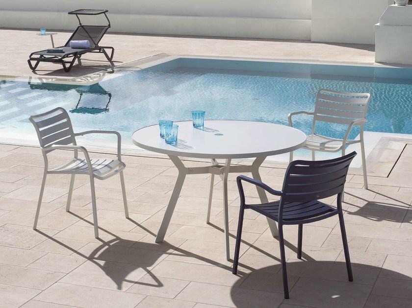 Ethimo Круглый садовый стол из алюминия Ocean Octt__0t - Вид №2