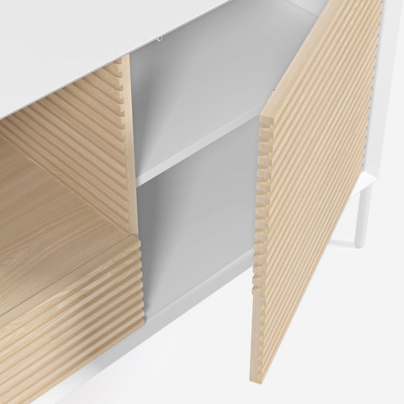 107624 Сервант из древесины ясеня с белым лаком 207 x 69 см La Forma Marielle  - Вид №2