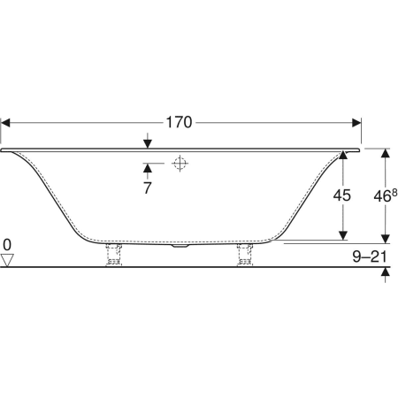 554.008.01.1 Прямоугольная ванна Geberit Soana, с узкими краями, Duo Geberit  - Вид №15