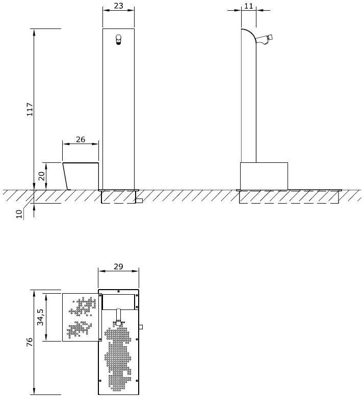 Euroform W Металлический напольный фонтан  3600  - Вид №6