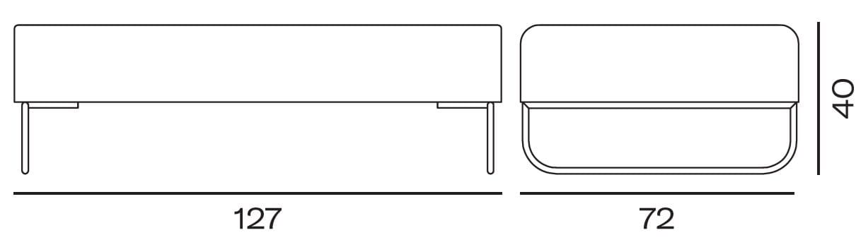 Модульная мягкая скамейка из ткани Vergés Dula ARCH-00021012