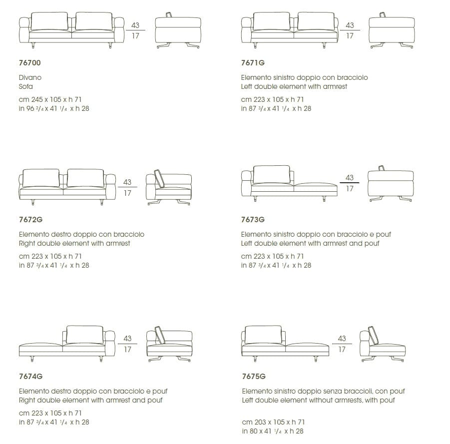 Секционный диван из ткани Giorgetti SOHO ARCH-00120326 - Вид №3