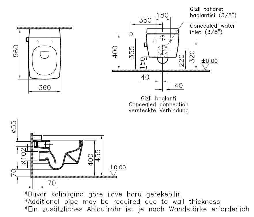 7672B003-1687 Биде Vitraglobal Metropole - Вид №1