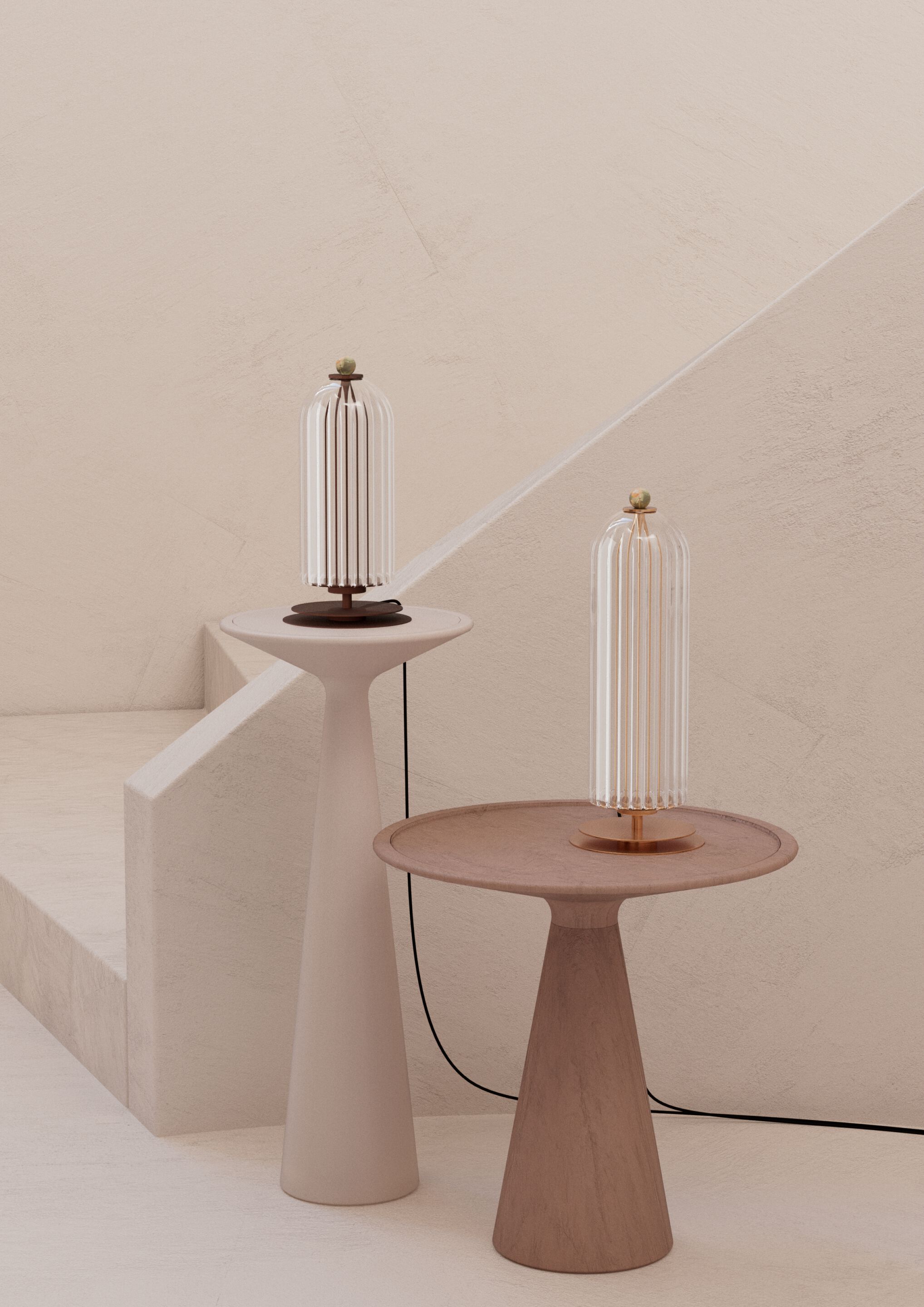 Светодиодная настольная лампа из латуни и стекла LUCE TU Dom Mini ARCH-00060504 - Вид №1