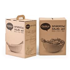 QL10098-GN Салатница с ложками sparrow зеленая Qualy  - Вид №3