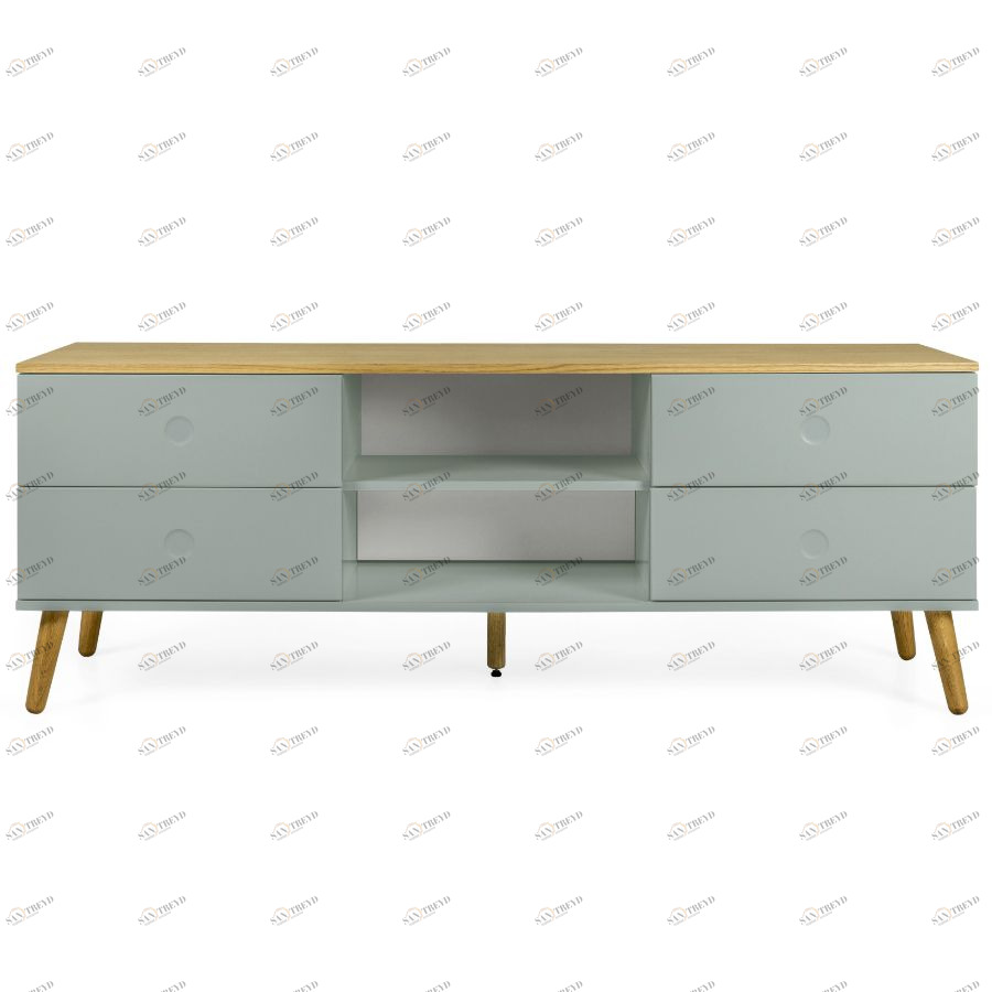 Тумба под ТВ Tenzo Dot, 60х162х43 см, дуб, зеленая 1664676