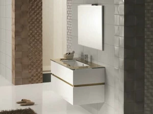 Mobiltesino Подвесная тумба под умывальник с ящиками Qubo