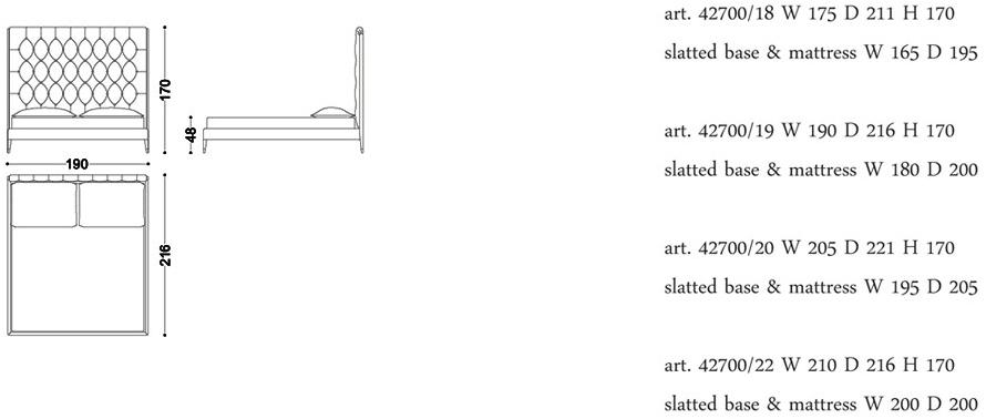 OPERA CONTEMPORARY Двуспальная кровать с высоким изголовьем sun-id-1460870 - Вид №2