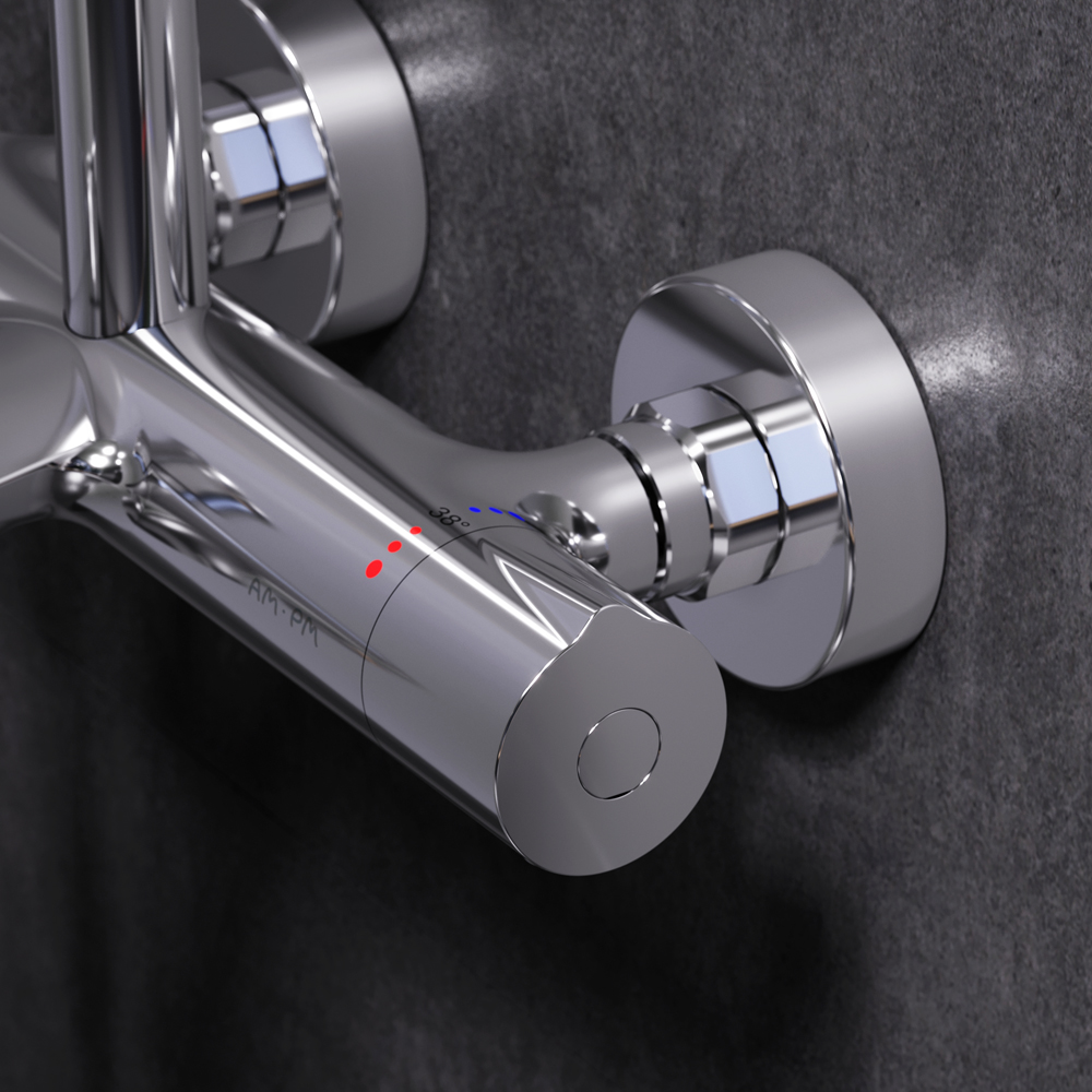 F0780564 душ.система набор: смеситель д/ванны/душа с термостатом верх.душ.d 250 мм ручной ду AM.PM Like - Вид №5