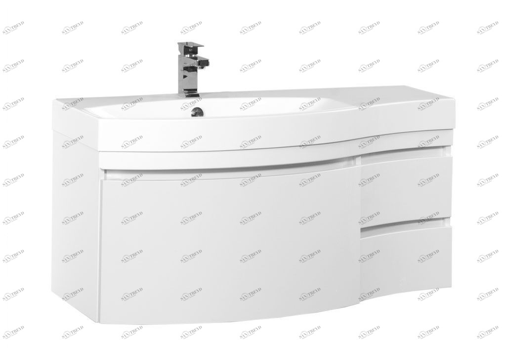 Тумба с раковиной Aquanet Опера 115 L белый (3 ящика) 0016965600169398