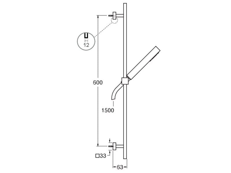 Подъемный стержень с ручным душем с гибким CRISTINA Rubinetterie дополнения для душа / ванны / умывальника-Shower &amp ARCH-00023617 - Вид №2