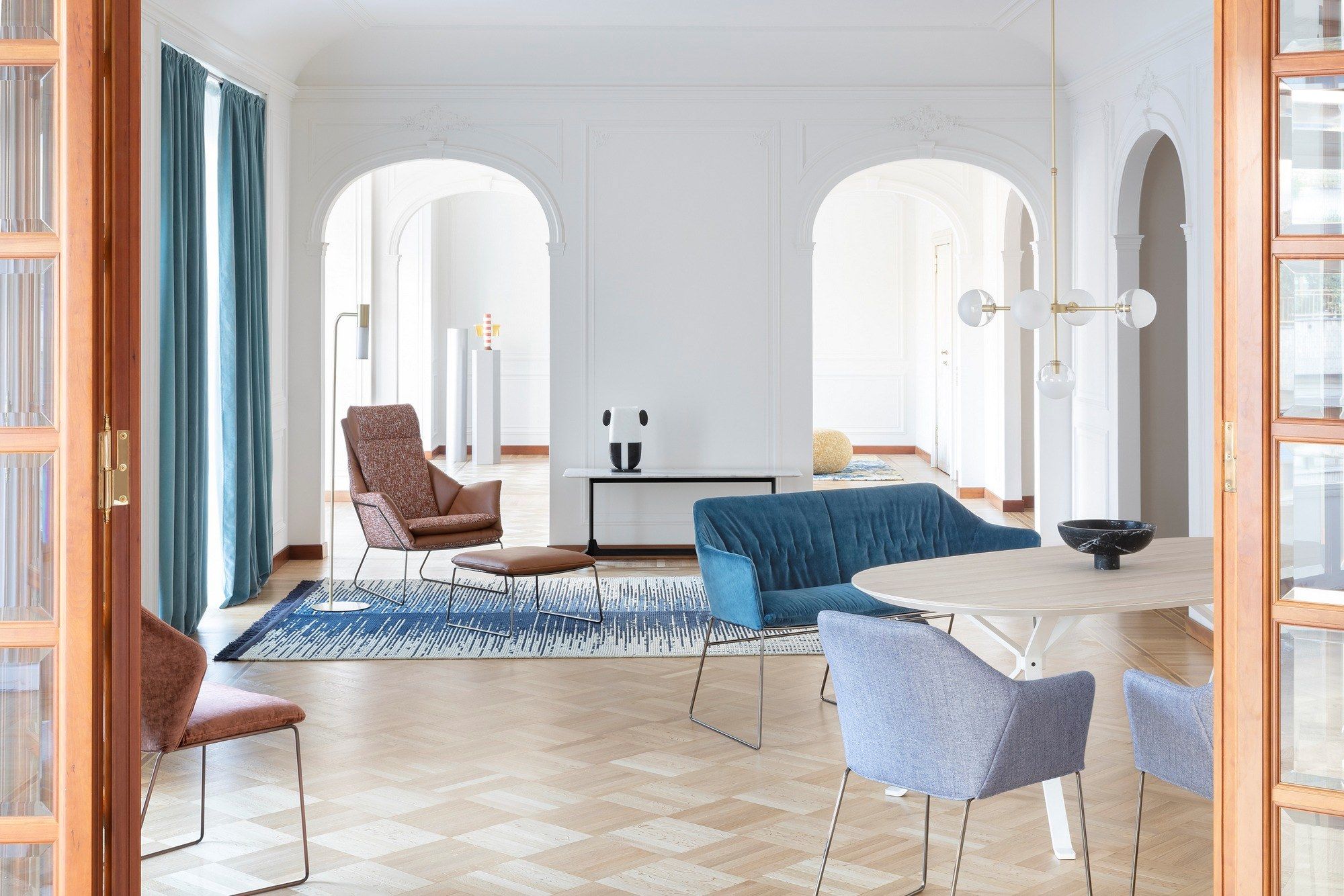 Кресло bergère из ткани с высокой спинкой Saba Italia Нью-Йорк ARCH-00039174 - Вид №5