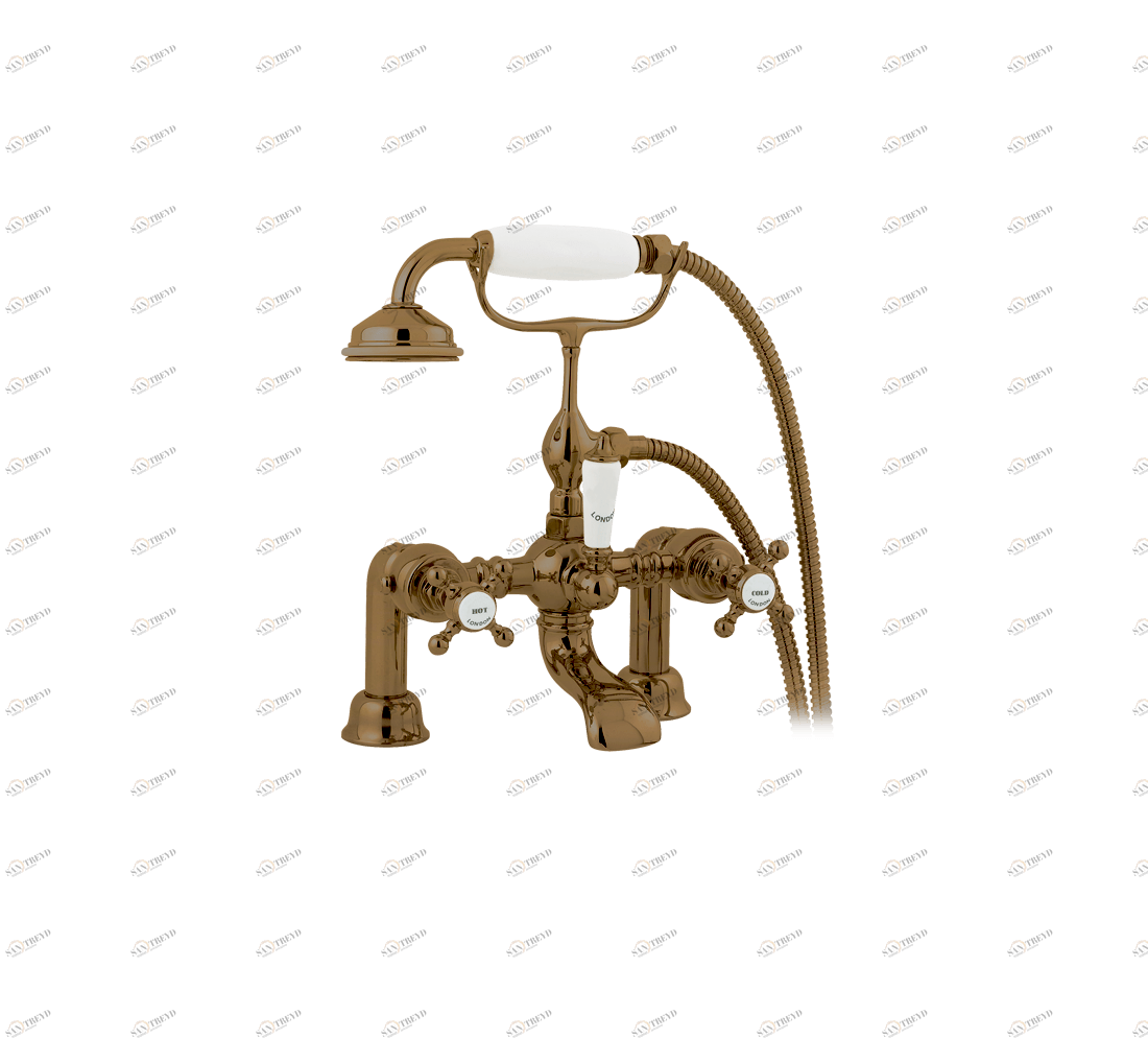 Gentry Home Смеситель для раковины мостик на 2 отверстия 200мм Mayfair Бронза GH102843