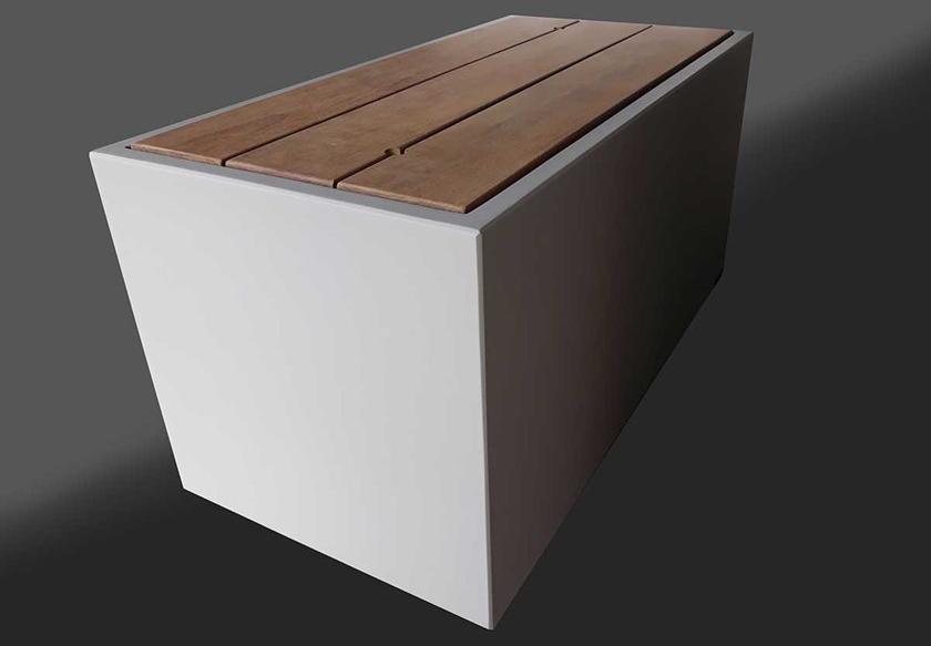 IMAGE'IN Скамья из фибробетона и дерева с контейнером sun-id-1432783 - Вид №4