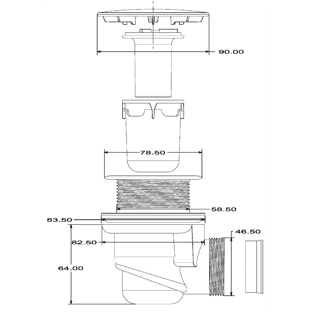 Сифон Vidage для душевого поддона с гидрозатвором 18554343 STLM-0011322 - Вид №4