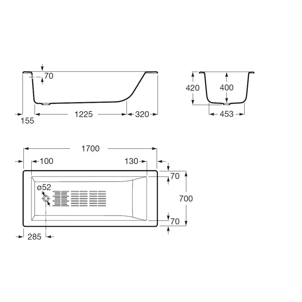 Ванна Roca Tampa чугун 170x70 см STLM-2166366 - Вид №4