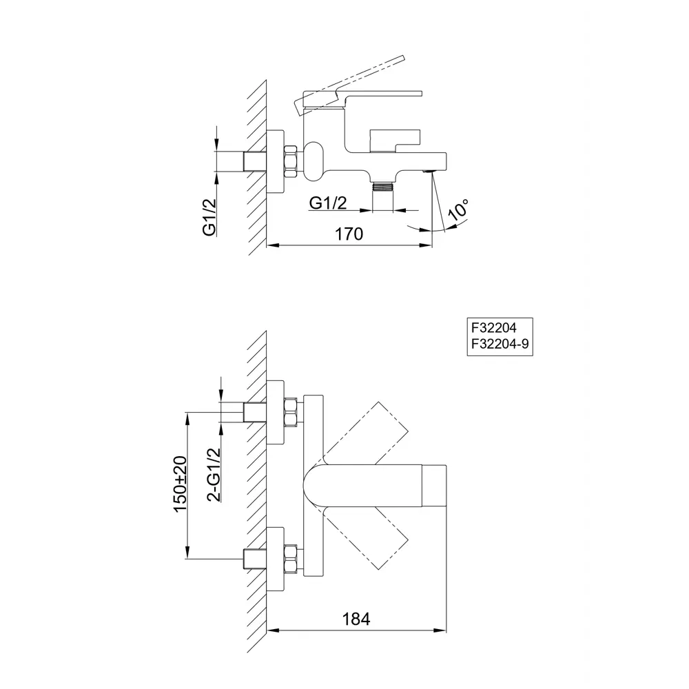 Смеситель для ванны Frap Arne однорычажный на ванну с лейкой и шлангом цвет графит STLM-2099106 - Вид №6