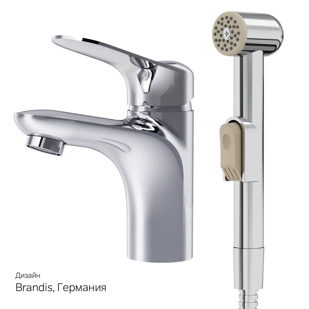 F85C03000 смеситель для умывальника с гиг.душем хром шт AM.PM Sunny - Вид №8