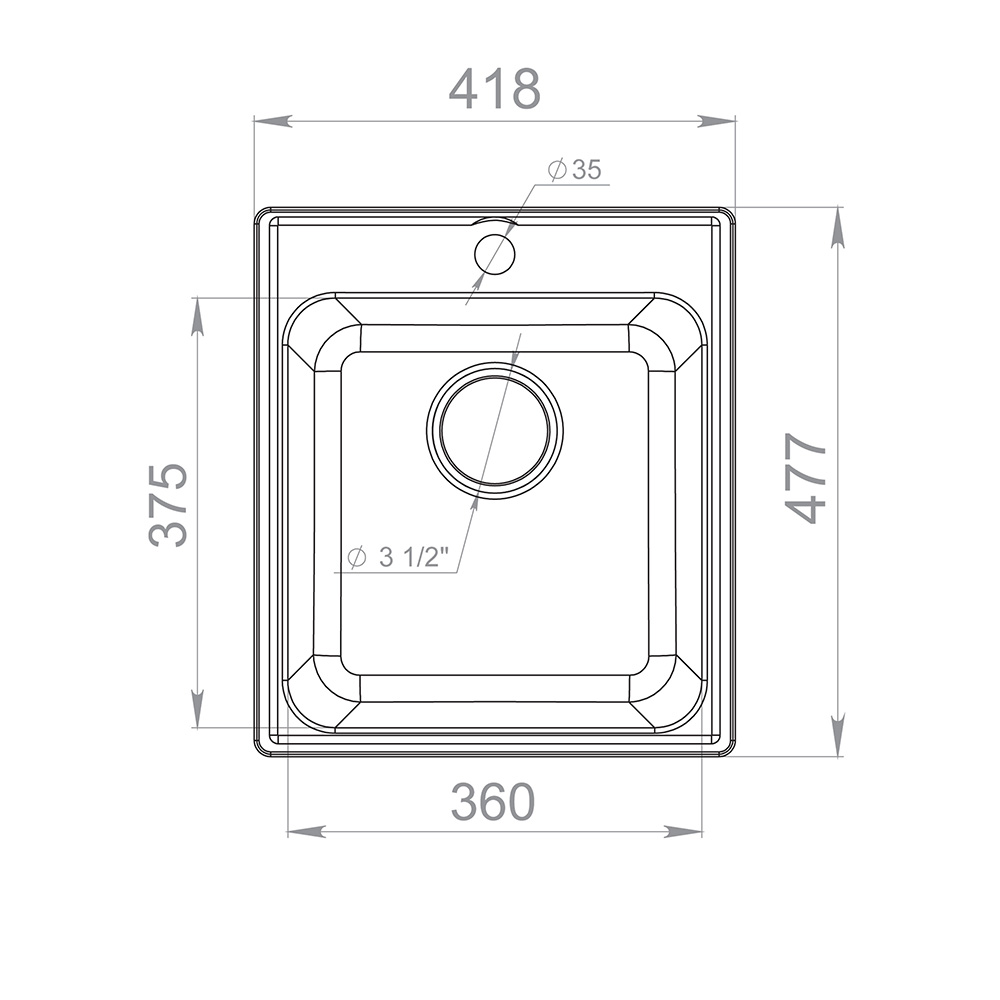 RQ21 антрацит Мойка для кухни RQ21 прямоугольная, цвет антрацит Raiber  - Вид №2