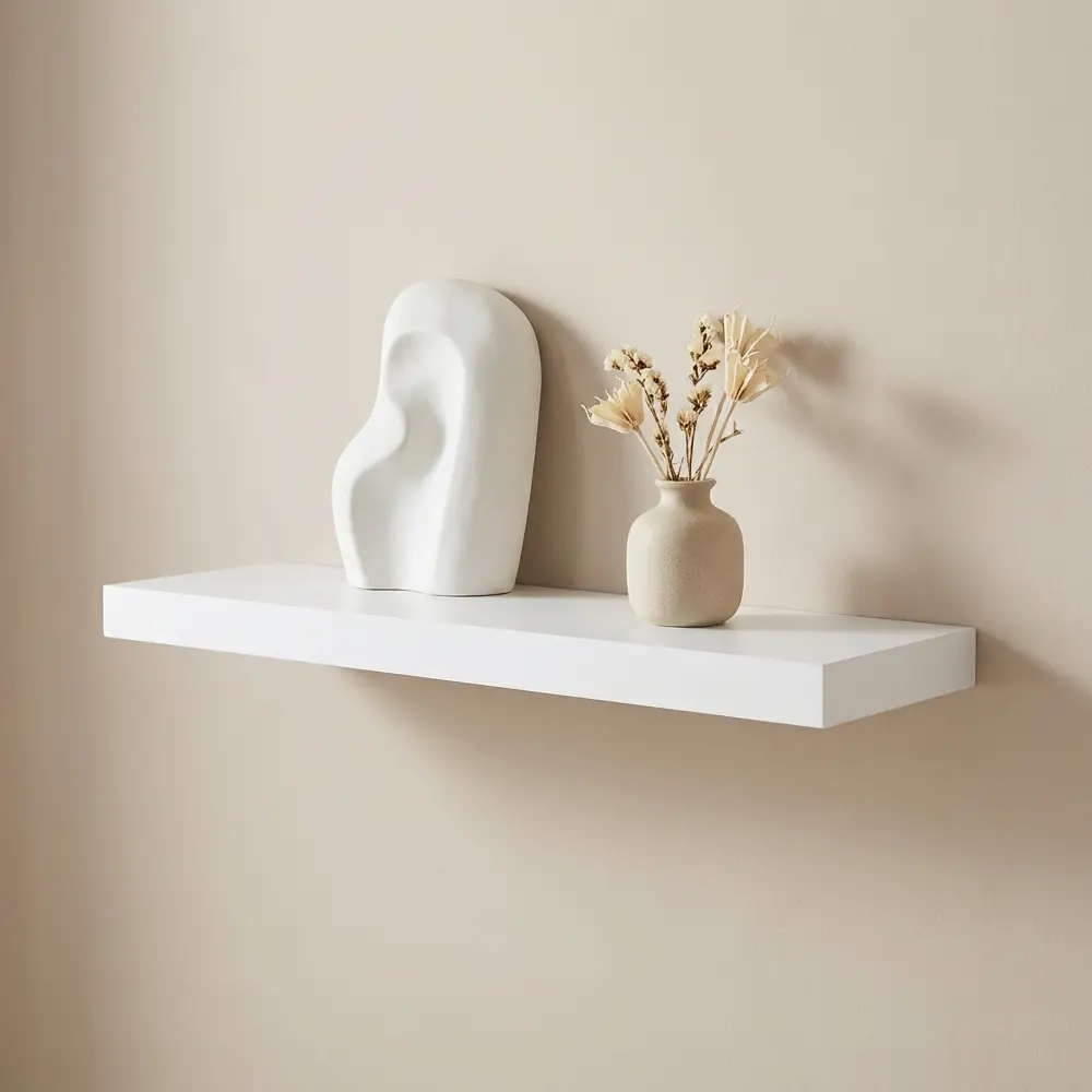 Настенная полка KONSENSA 60x23.5 см со скрытым креплением МДФ цвет белый STLM-2135100